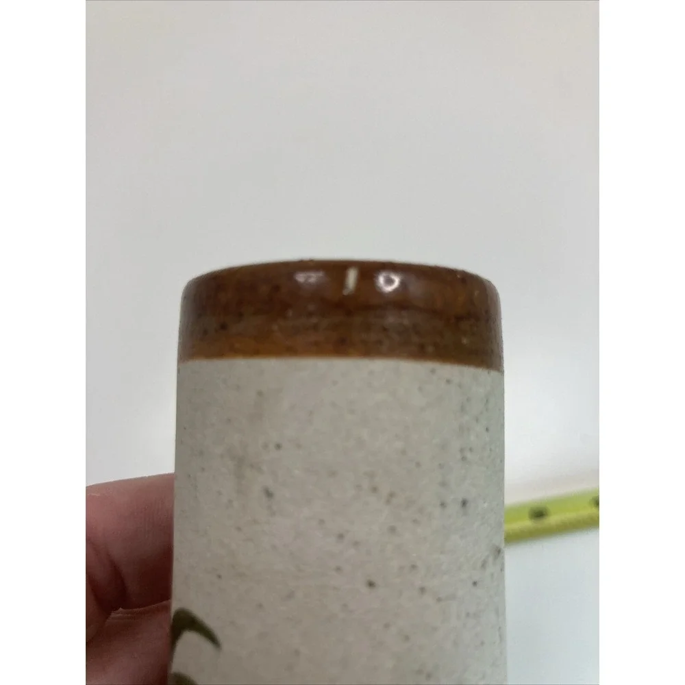 Vintage Mexico Tonala Hand Painted Floral Pottery Mini Bud Vase 2.5
